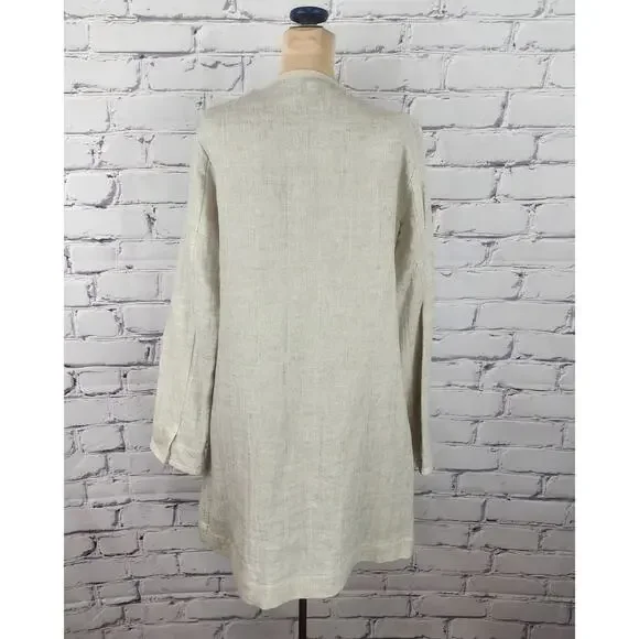 Eileen Fisher Cardigan Womens XS Cotton Linen Tie Front Lightweight corpcore - Picture 2 of 6